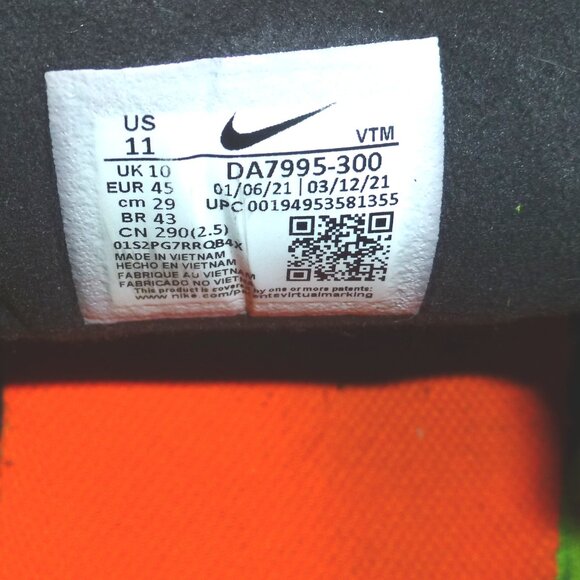 Nike Waffle One Electric Green Men's Sneakers Shoes Size: 11 DA7995-300 - Picture 9 of 9